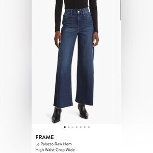 FRAME le Palazzo Raw hem high waist crop